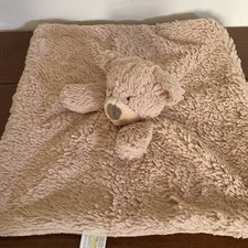Kellytoy Bear Lovey Lovie Brown Tan Rattle Security Blanket Plush Super Soft Toy