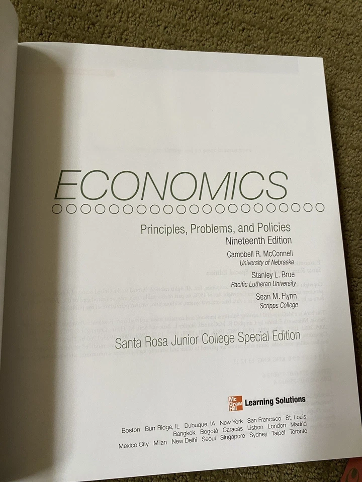 McConnell Brue Flynn Economics Junior College Special Edition 19th Ed HC Textbk - Image 4 of 4