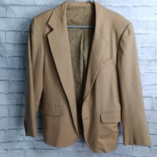 Pendleton Mens Camel Wool Blazer Sport Coat Made in USA 100% Virgin Wool Est 40R