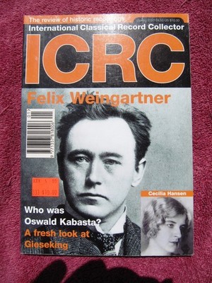 ICRC Walter Gieseking INTERNATIONAL CLASSICAL RECORD COLLECTOR Magazine 2000 20