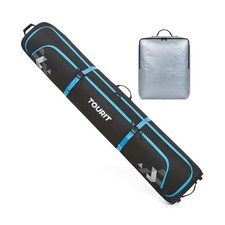 TOURIT Rolling Ski Bag and Ski Boot Bag Combo, Padded Snowboard Bag with Whee...