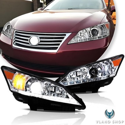 VLAND LED Headlights For 2010 2011 2012 Lexus ES350 Front Lamps Chrome Housing