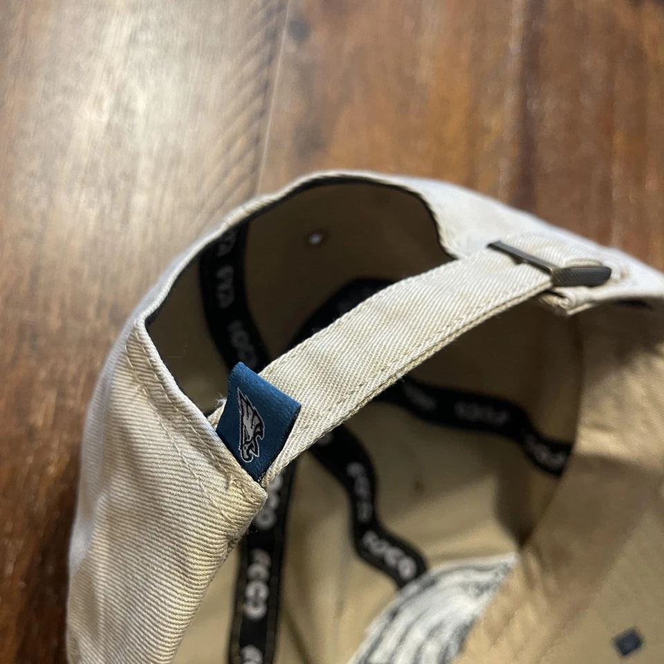 Philadelphia Eagles Hat Cap Strap Back Mens Khaki NFL Football FOCO OSF - Image 4 of 4