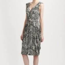 Marc by Marc Jacobs Muir Bubble Hem Surplice Dress in White Swan - Size XS