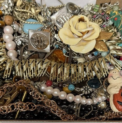 Vintage & Modern Some Signed Costume Jewelry Lot Full Small Priority Box # 94