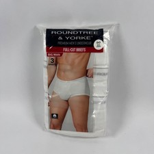 Roundtree  Yorke Mens Big Man 3 Pack Full Cut Ribbed Briefs Cotton Knit Size 50