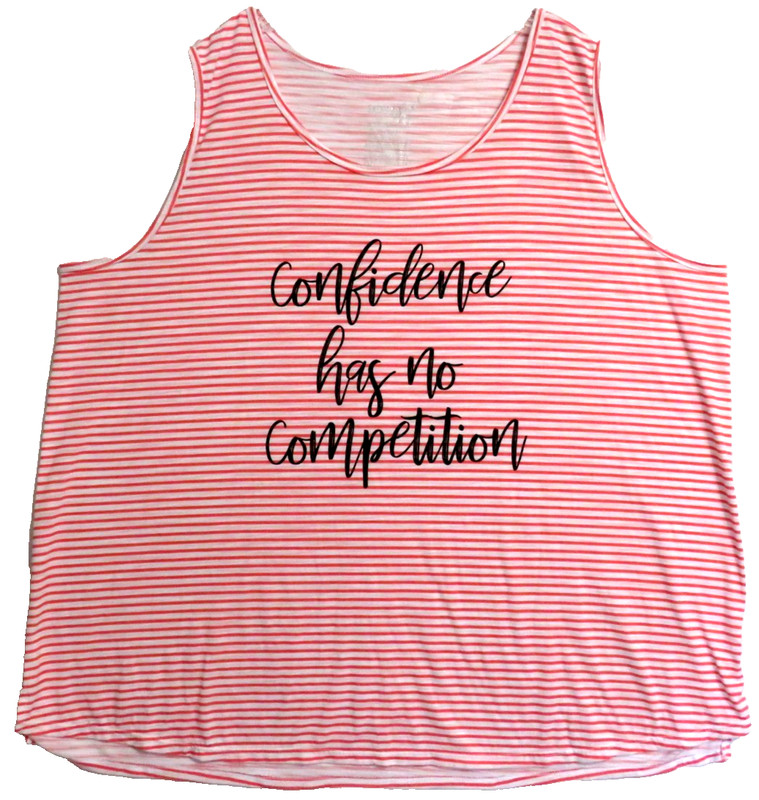 Women's Sleeveless White & Red Striped Nightshirt, Size 3X, By Terra & Sky