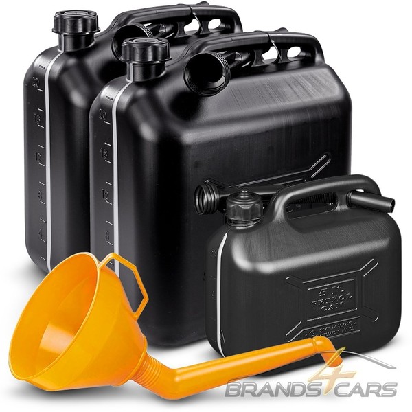 2X20 + 1X 5 Liter Benzinkanister Diesel Kraftstoffkanister Benzin + Trichter-image