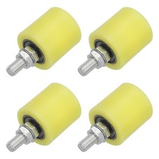 4Pcs, Slide Gate Guide Roller 1.97" Nylon Rollers Gate Support Assembly Beige