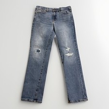 Old Navy Jeans Boys 12 Husky Blue Karate Slim Adjustable Waist Distressed 29x27