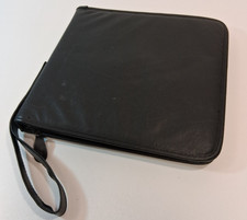 Case 96 Disc CD DVD Game Binder Faux Leather Black Storage Case vtg