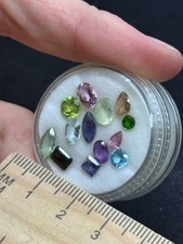 Faceted Unknown Mixed Gemstones in Gem Jar- Pretty- Vintage Estate Find
