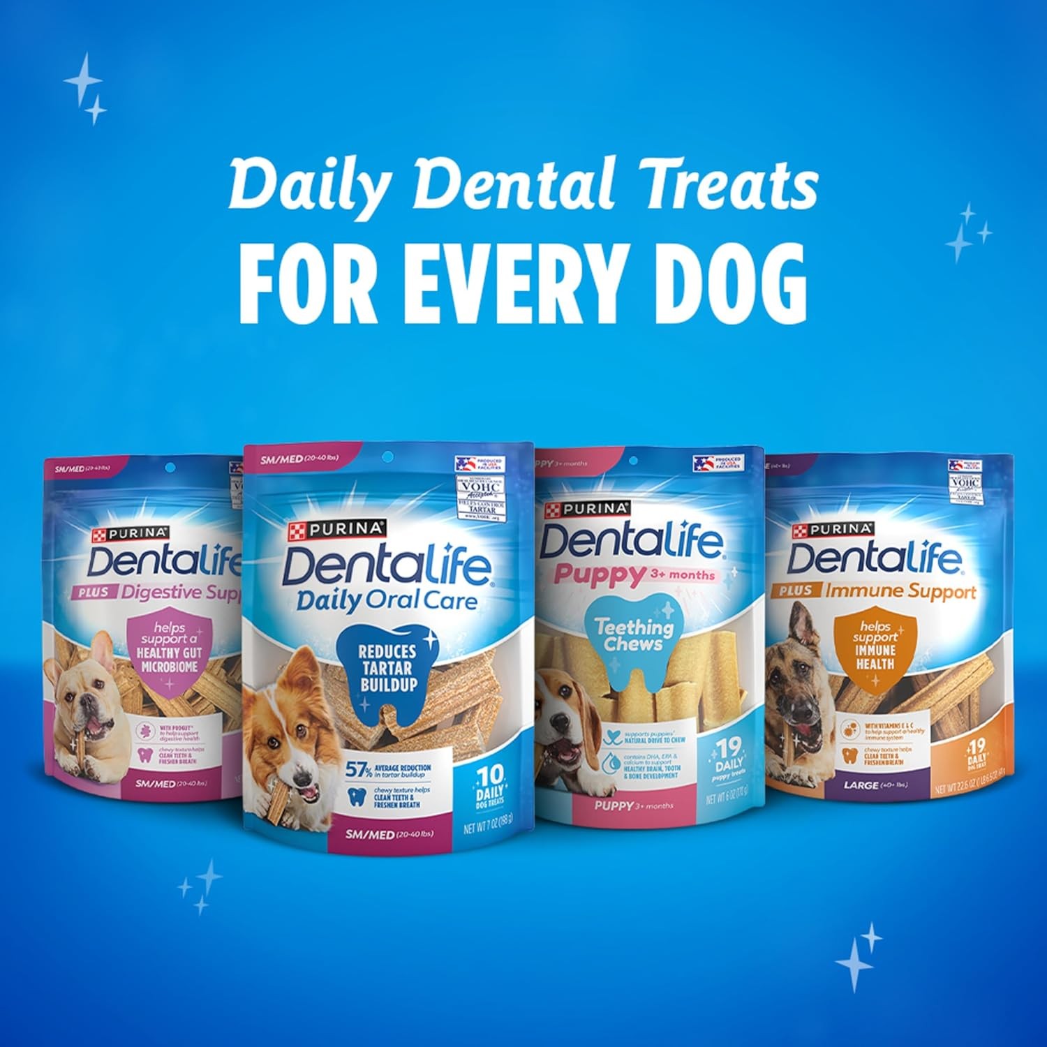 Dentalife Made in USA Facilities Large Dog Dental Chews, Daily - 18 Ct. Pouch