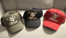Skull Graphic Trucker Hat Adjustable Mesh Back Black Red Olive One Size Men