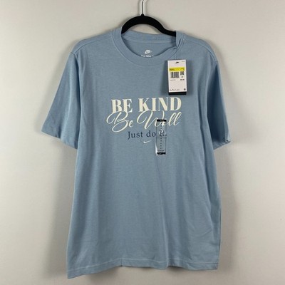 Nike Sportswear T-Shirt Womens Small Be Kind Be Well Blue Loose Fit Short Sleeve