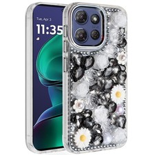 For Moto G Stylus 2026/2025 Case Full 3D Bling Rhinestone Jewel Tempered Glass