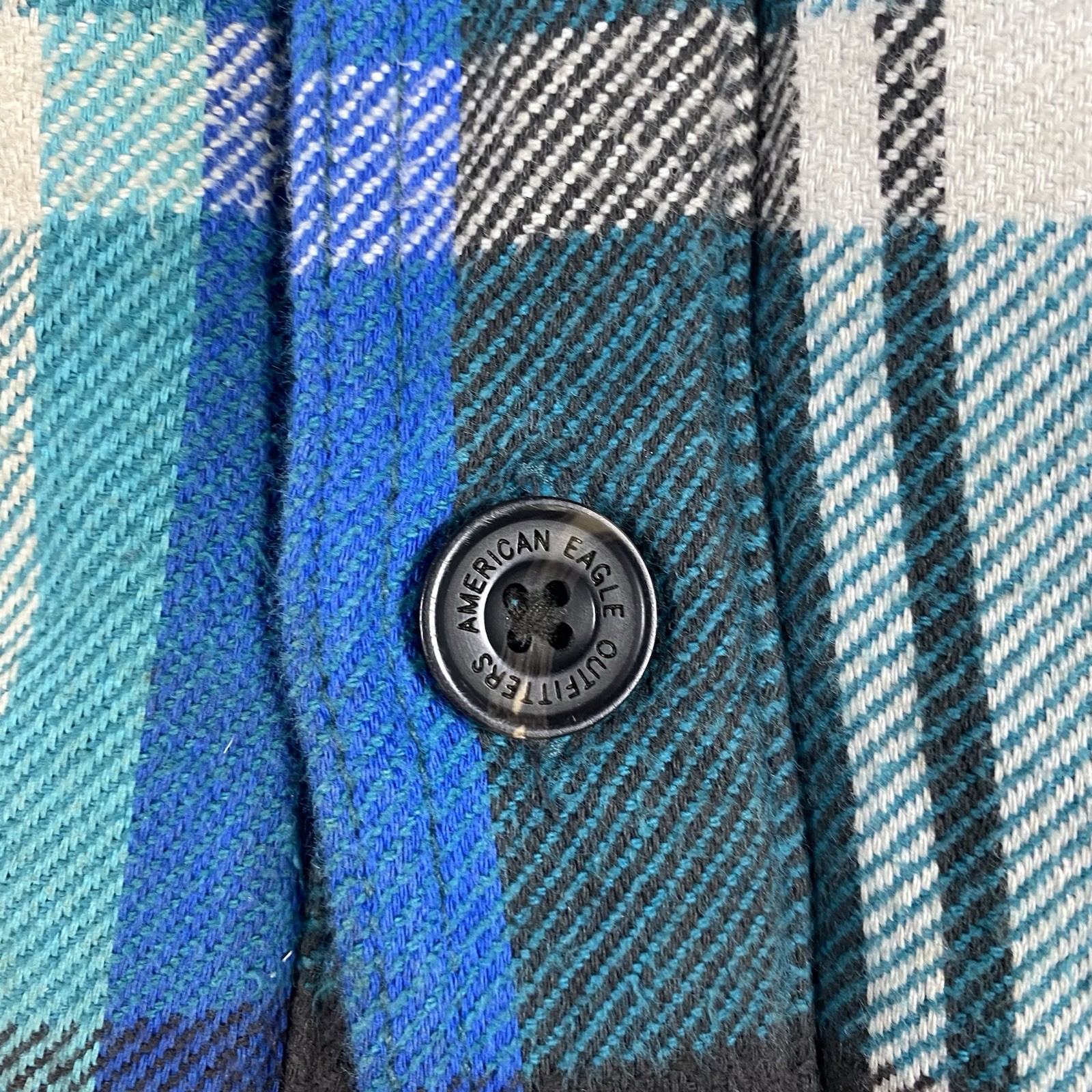 American Eagle Sherpa jacket Medium button up rug… - image 3