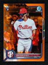 2022 Bowman Chrome Sapphire Image Variation Orange 24/75 Bryson Stott #93 1b8c