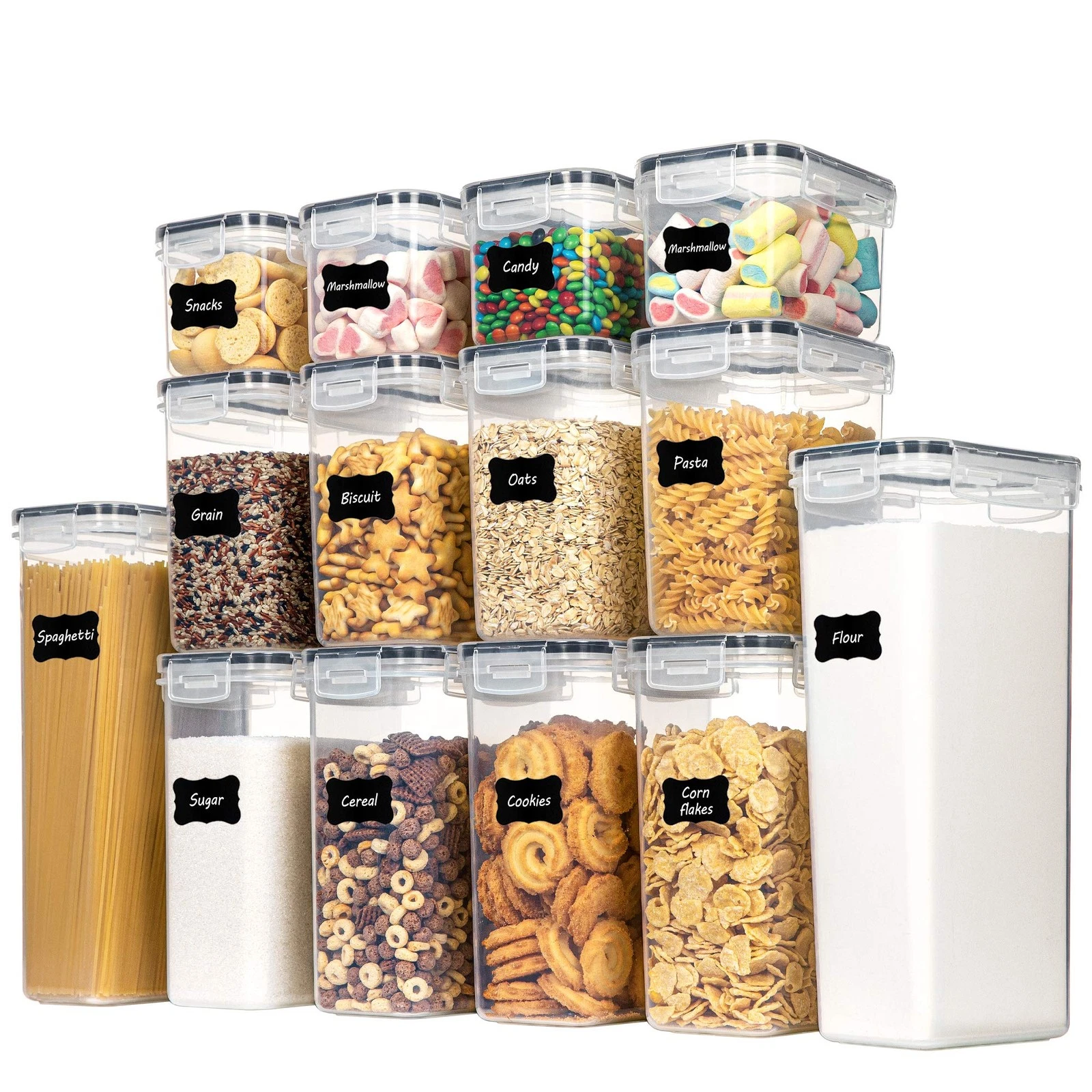 Airtight Food Storage Containers Set, 14 PCS Kitchen Storage Containers with ...