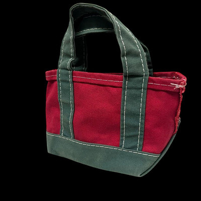 L.L.Bean 90s Vintage Boat and Tote Bag Mini Red Green Canvas Made