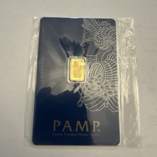 1 Gram PAMP Suisse 9999 Fine Gold Lady Fortuna Prosperity Bar Sealed