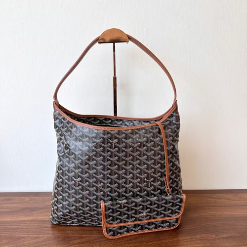 15% OFF Goyard Boheme Hobo Shoulder Bag Brown Goyardine Canvas Trim