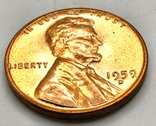 1959 D Lincoln Memorial Cent From BU Roll CH BU Choice Penny Type Coin Free Ship
