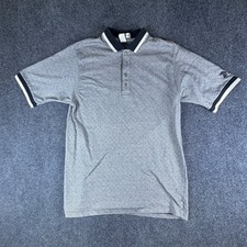 Vintage Munsingwear Penguin Polo Shirt Mens Large Gray Diamond Knit Made in USA