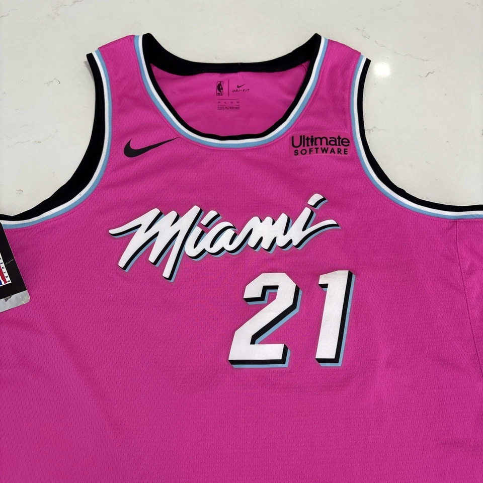 Camiseta Nike Para Hombre Miami Heat Hassan Whiteide NBA Swingman City Vice Talla XL (52) Foto 2 de 4