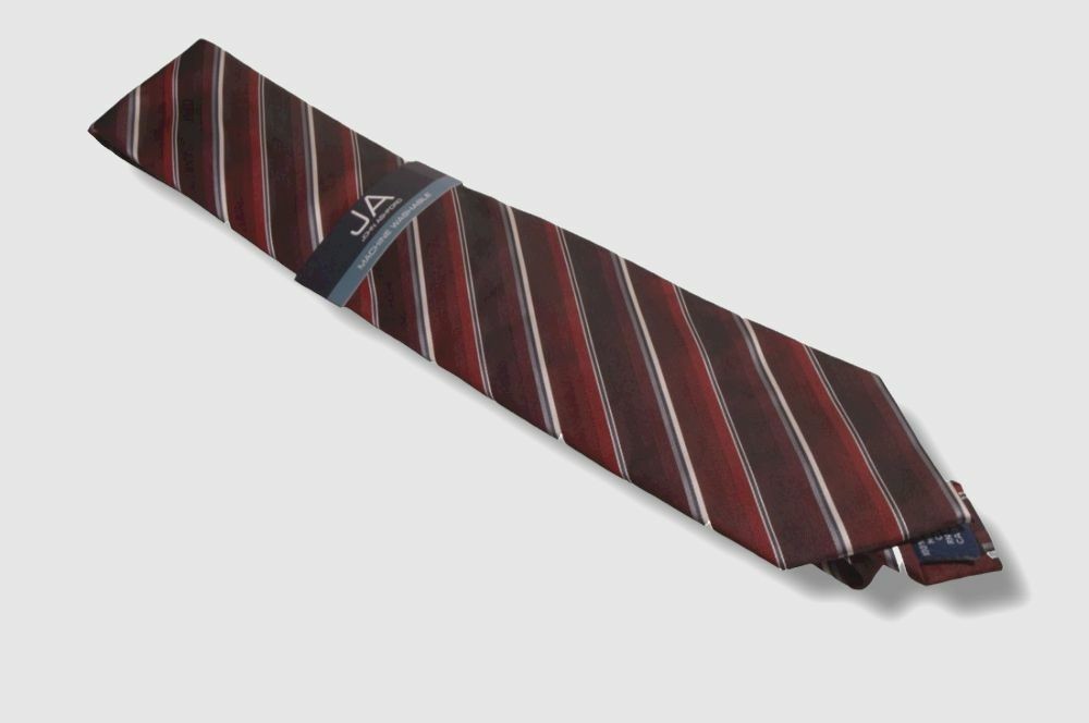 John Ashford Men's Red Striped Neck-Tie-OS