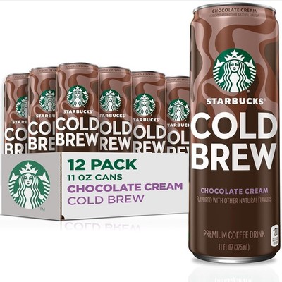 Starbucks Cold Brew Coffee, Chocolate Cream, 11 Fl Oz Cans 12 Pack