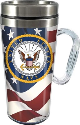 14oz Insulated Travel Mug Stainless Steel US Navy Coffee Cup