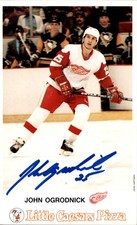 John Ogrodnick Signed Detroit Red Wings Little Caesars Team Issued 4x6 Photo