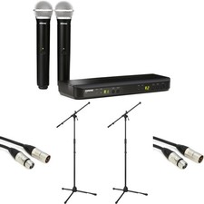 Shure BLX288/PG58 Dual Channel Wireless Handheld Microphone System with Stands