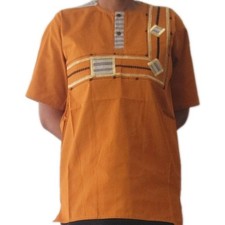 African Men's Shirt Patches Kente With Embroidery shirt Chest 40In 