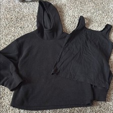Old Navy Black Crop Hoodie Sweatshirt