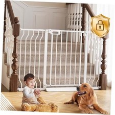Mom's Choice- Baby Gate for Stairs, 29.5"-48.4" Pressure 29"-48" 30" White