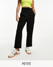 Stradivarius Petite tailored cigarette trouser in black