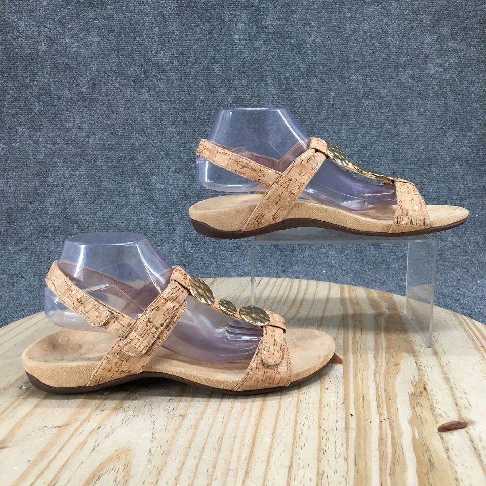 Sandalias Vionic Mujer 11 Farra Ajustables Tirantes Corcho Marrón Informales Foto 2 de 4