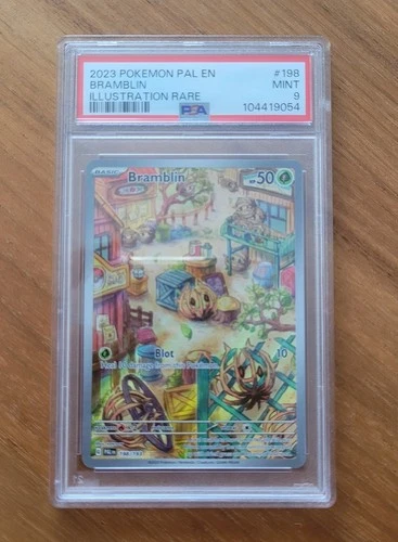 Pokémon TCG Bramblin Holo Card Scarlet & Violet Paldea Evolved 198/193 PSA 9