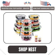 34 PC Glass Food Storage Containers with Lids - Reusable Glass Meal Prep Co...