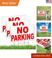 Double-Sided 3-Pack No Parking Signs with Durable Stakes - 'Private Property'