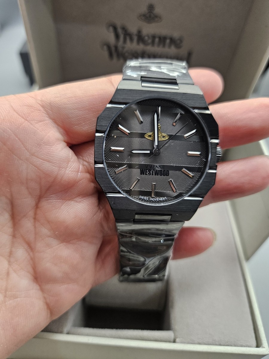 Vivienne Westwood The Bank Quartz Black Dial Steel Strap Unisex