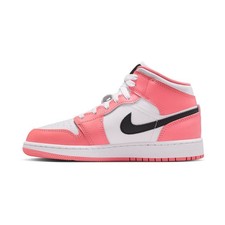 Grade School AIR Jordan 1 Mid Pink Gaze/Black-White DQ8423-602