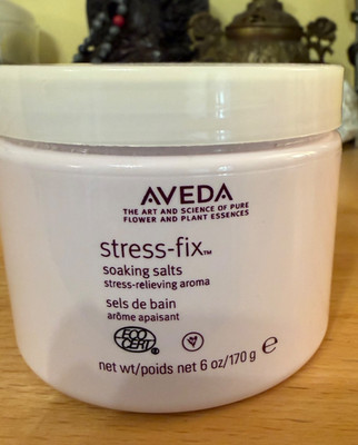 Aveda Stress-Fix Soaking Salts 6 oz Lavender Clary Sage Vegan Bath Relax Calm