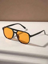 Retro Aviator Sunglasses Yellow Lens Pilot Glasses Vintage Unisex Shades