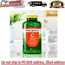 Spring Valley 1000 mg, Vitamin C with Rose Hips 500 Tablets, Support Immune new