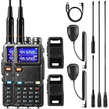  2 Pcs  Case Baofeng UV-5RM Plus: 10W Multi-Band, Airband, NOAA, 2500mAh