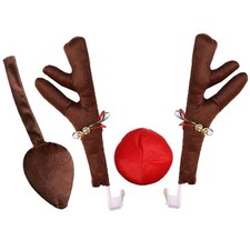 Car Decoration Christmas Antlers, Nose  Tail - Auto Reindeer Antlers Vehicle...