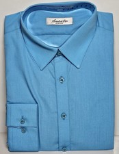 Amanti Men's Dress Shirt Slim Fit Color Sky Blue New